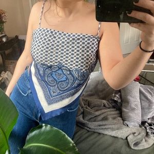 Blue Zara bandana top